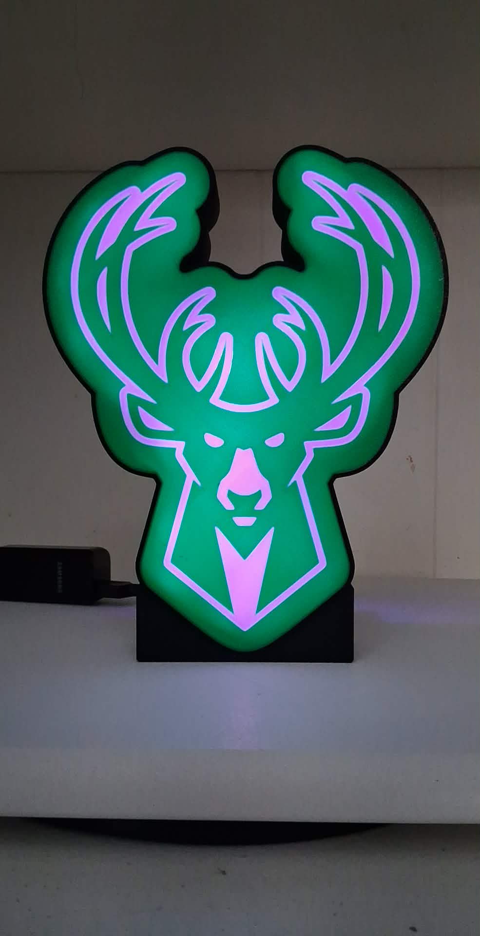 Bucks Maskot LED light box – custom 3D printed – Lit Layer Creations